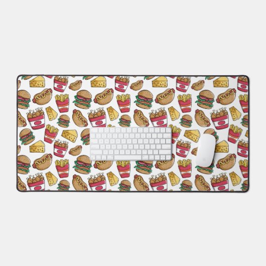 Fast Food Pattern Schreibtischunterlage (Tastatur & Maus)