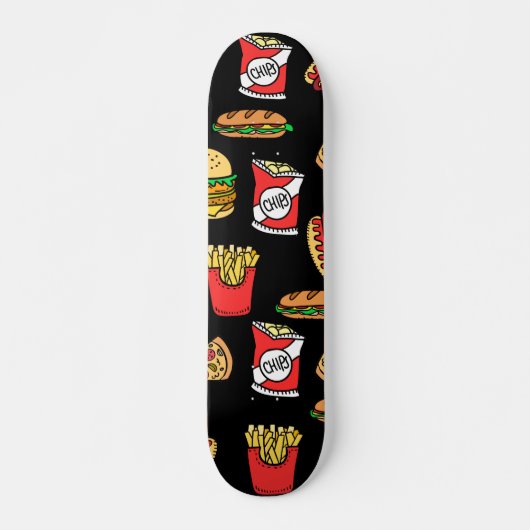 Fast Food Pattern Skateboard (Vorne)