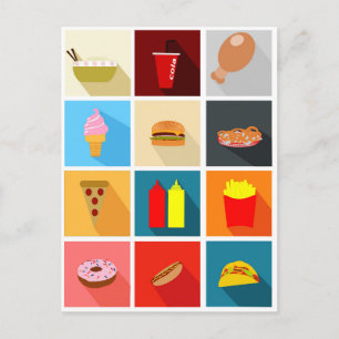 Fast Food Postkarte