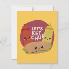 Fast Food Pun: Lasst uns ketchup machen Mitteilungskarte