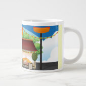 Fast Food Restaurant Cartoon Jumbo-Tasse (Rechts)