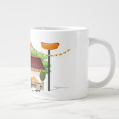 Fast Food Restaurant Cartoon Jumbo-Tasse (Rechts)