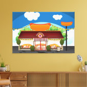 Fast Food Restaurant Cartoon Leinwanddruck (Insitu (Wohnzimmer))