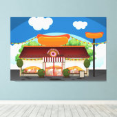 Fast Food Restaurant Cartoon Leinwanddruck (Insitu (Holzboden))