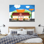 Fast Food Restaurant Cartoon Leinwanddruck (Insitu (Schlafzimmer))