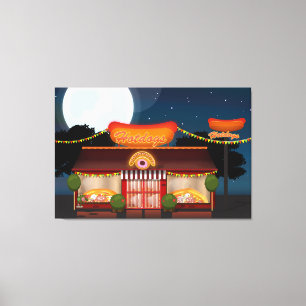 Fast Food Restaurant Cartoon Leinwanddruck