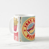 Fast Food Restaurants und Dinner Retro Schilder Co Kaffeetasse (Vorderseite Links)