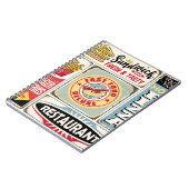 Fast Food Restaurants und Dinner Retro Schilder Co Notizblock (Linke Seite)