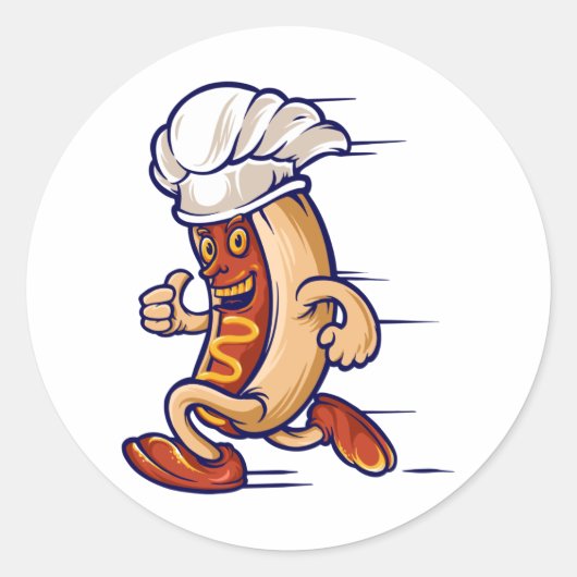 Fast Food Run Hot Dog Runder Aufkleber (Vorderseite)