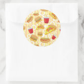 Fast Food Runder Aufkleber (Tasche)