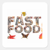 Fast Food Runner Stickers– Chicken Escape Editions Quadratischer Aufkleber (Vorderseite)