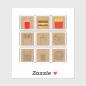 Fast Food Set Aufkleber (Blatt)