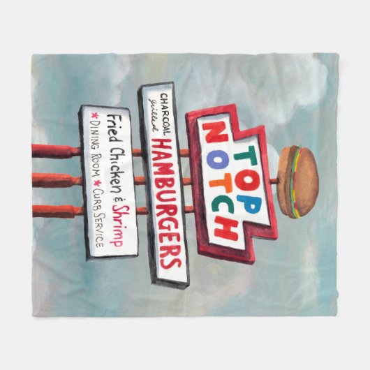 Fast Food Sign Fleecedecke (Vorderseite (Horizontal))