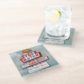 Fast Food Sign Glasuntersetzer (Schrägansicht)