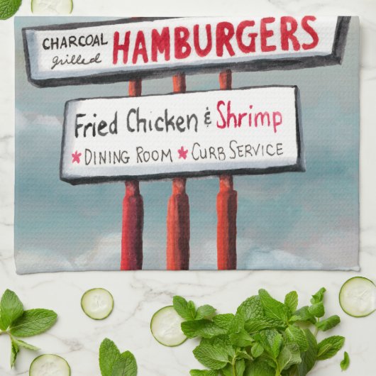 Fast Food Sign Handtuch (Gefaltet)