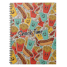 Fast-Food-Snack-Zeit-Muster Notizblock