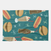 Fast Food Soda Fountain Deep Green Geschirrtuch (Horizontal)
