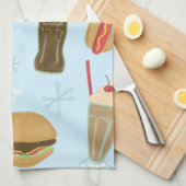 Fast Food Soda Fountain Junk Food Blue Geschirrtuch (Viertel Falte)