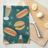 Fast Food Soda Fountain Junk Food Deep Green Geschirrtuch (Viertel Falte)