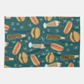 Fast Food Soda Fountain Junk Food Deep Green Geschirrtuch (Horizontal)