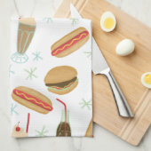 Fast Food Soda Fountain Junk Food White Geschirrtuch (Viertel Falte)