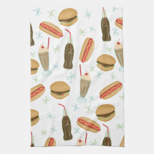 Fast Food Soda Fountain Junk Food White Geschirrtuch