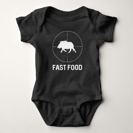 Fast Food Wild Boar Hunter Pig Jagd Geschenk Baby Strampler (Vorderseite)