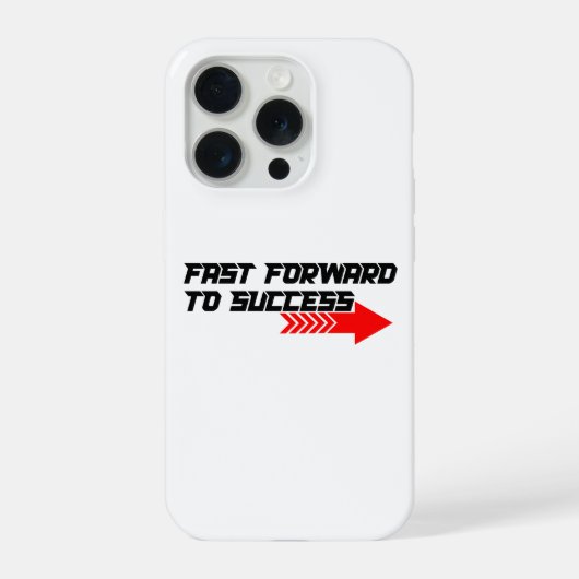 Fast Forward – Bold Red Motivation Quote Design iPhone Hülle (Rückseite)