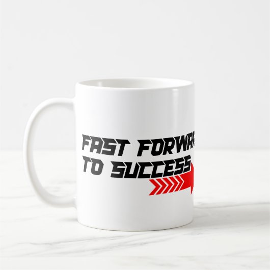 Fast Forward – Bold Red Motivation Quote Design Kaffeetasse (Links)