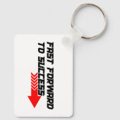 Fast Forward – Bold Red Motivation Quote Design Schlüsselanhänger (Rückseite)