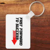 Fast Forward – Bold Red Motivation Quote Design Schlüsselanhänger (Rückseite)