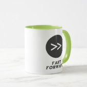 Fast Forward Button Lime Green Tasse (VorderseiteRechts)