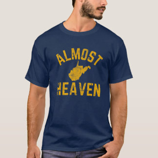 Fast Heaven West Virginia Map Staat WV Zuhause Vin T-Shirt