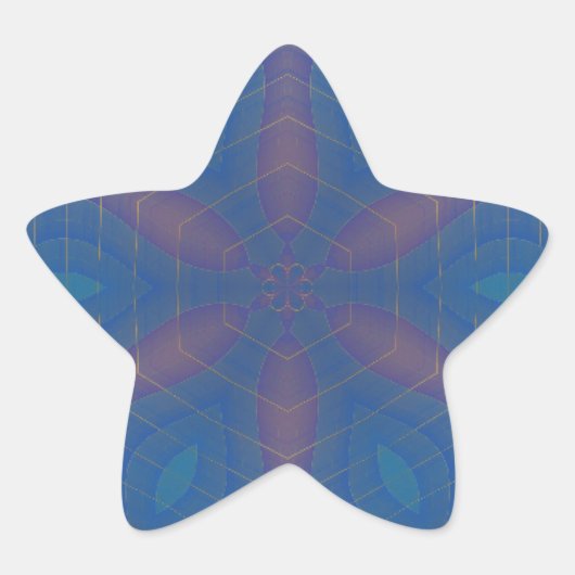 Fast Hexagonal Kaleidoscope Mandala Stern-Aufkleber (Vorderseite)