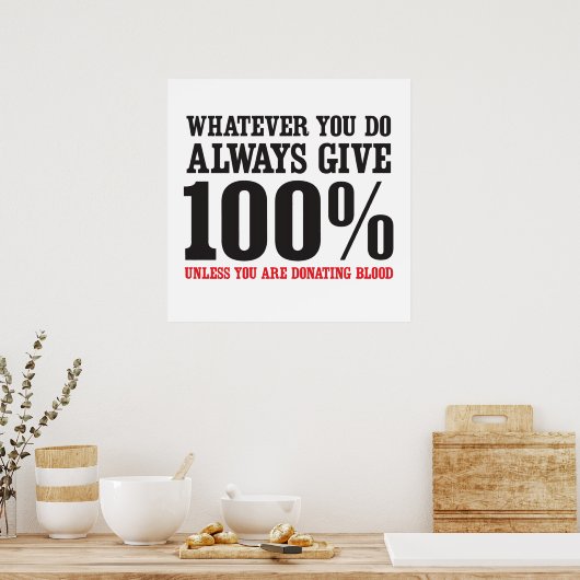 Fast immer 100% geben poster (Küche)