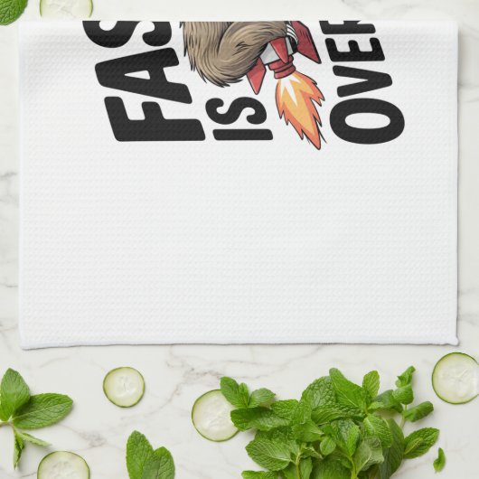 Fast is Overrated Sloth Rocket Geschirrtuch (Gefaltet)