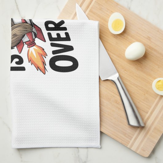 Fast is Overrated Sloth Rocket Geschirrtuch (Viertel Falte)