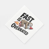 Fast is Overrated Sloth Rocket Serviette (Ecke)