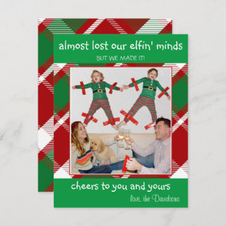"Fast Lost Elfin' Minds" Funny Christmas Card Feiertagskarte