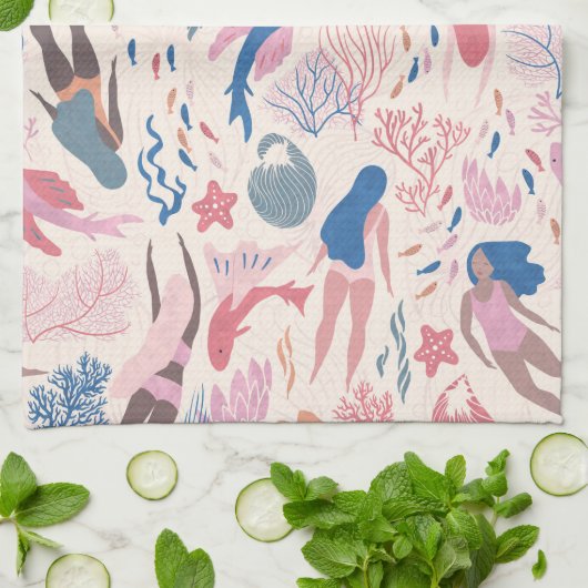 Fast Mermaid Geschirrtuch (Gefaltet)