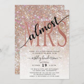Fast MRS Brautparty Champagne Glitzer Einladung (Vorne/Hinten)