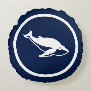 Fast Navy-Wale nautisch Rundes Kissen