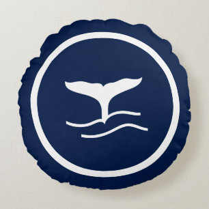 Fast Navy-Wale nautisch Rundes Kissen