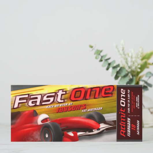Fast One - 1. Geburtstag Einladung (Stehend Vorderseite)