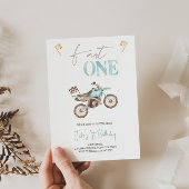 Fast ONE Baby Blue Dirt Bike Einladung Geburtstag