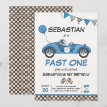 Fast One Birthday Party Blue Race Car 1. Geburtsta