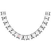 Fast One Black White Race Car Flags Happy Birthday Wimpelkette (Alle)