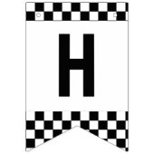 Fast One Black White Race Car Flags Happy Birthday Wimpelkette (Zweite Fahne)