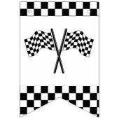 Fast One Black White Race Car Flags Happy Birthday Wimpelkette (Erste Fahne)