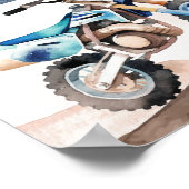 Fast One Blue Dirt Bike Photo Milestone Poster (Ecke)
